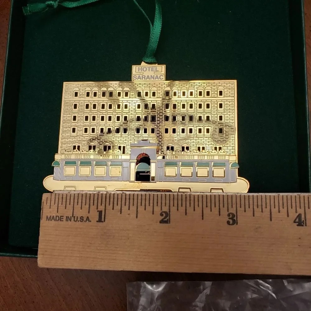 HOTEL SARANAC Collectible Brass Ornament Saranac Lake NY